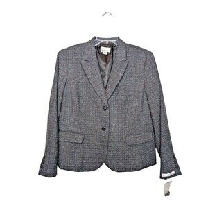 Vtg Pendleton Womens Blazer Sz 16 Wool Blend Grey Speckled Business Wear NWT